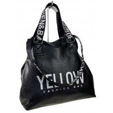 На фото 1 - Стильная женская сумка из искусственной кожи, цвет черный