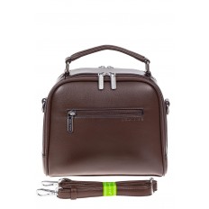 На фото 3 -  Женская каркасная сумка из гладкой экокожи, цвет коричневый