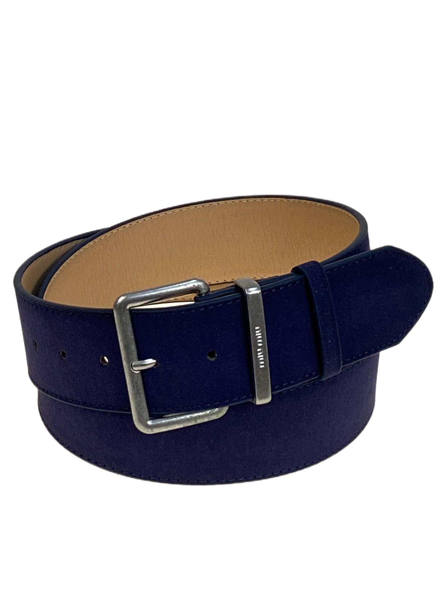 На фото 1 -  Ремень женский из искусственной замши, цвет тёмно синий