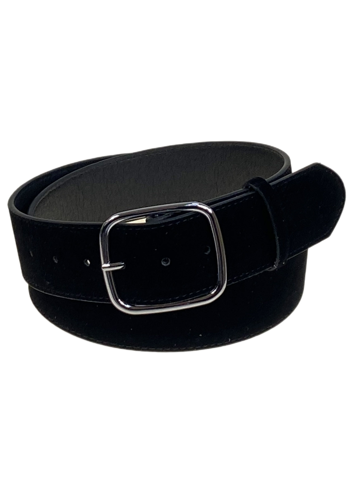 На фото 1 -  Ремень женский из искусственной замши, цвет черный