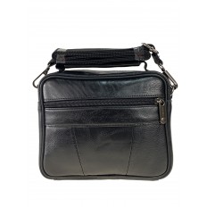 На фото 3 - Кожаная мужская сумка для документов, цвет чёрный