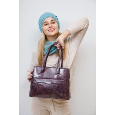 На фото 1 - Женская сумка тоут из искусственной кожи, цвет  фиолетовый