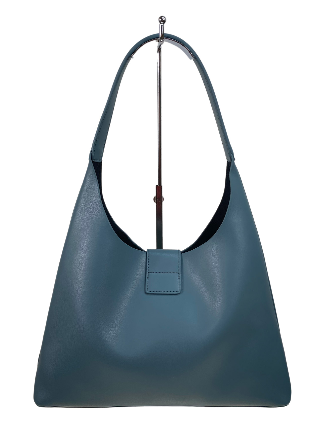 На фото 2 - Женская сумка шоппер из натуральной кожи, цвет голубой