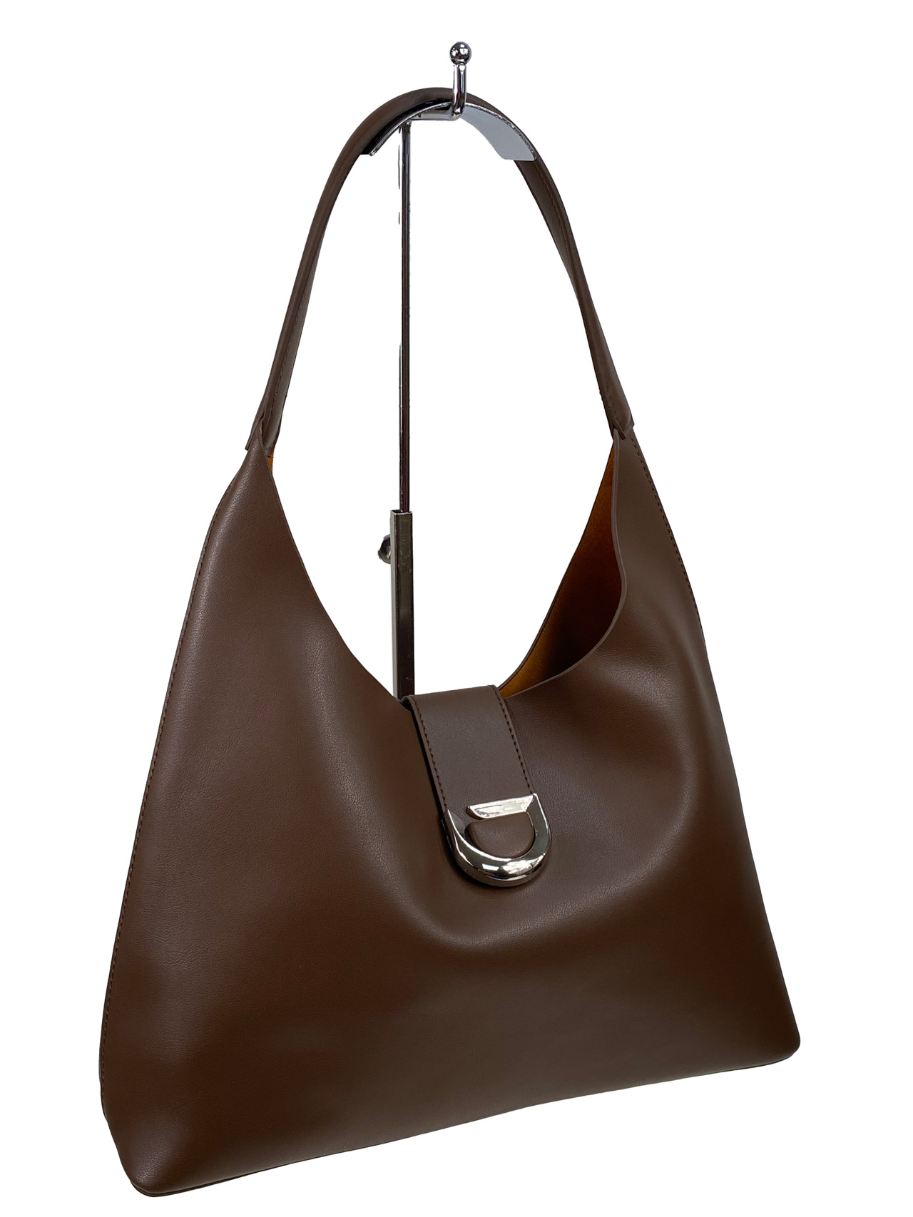 На фото 1 - Женская сумка шоппер из натуральной кожи, цвет шоколад