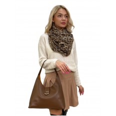 На фото 3 - Женская сумка шоппер из натуральной кожи, цвет шоколад