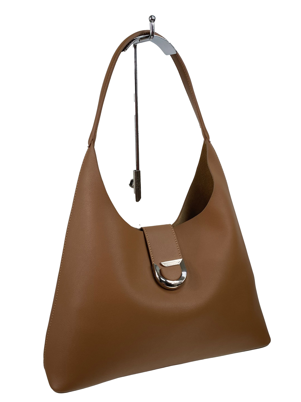 На фото 1 - Женская сумка шоппер из натуральной кожи, цвет коричневый