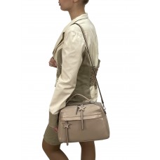 На фото 1 - Женская сумка  из натуральной кожи, цвет  пудра
