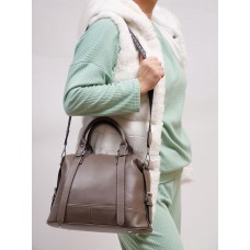 На фото 1 - Женская сумка тоут из натуральной кожи, цвет какао