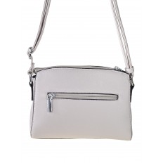 На фото 3 - Женская сумочка из фактурной искусственной кожи с лаковой вставкой, цвет серый