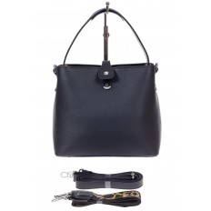 На фото 3 - Женская сумка тоут из гладкой экокожи, цвет черный
