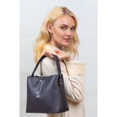 На фото 1 - Женская сумка тоут из гладкой экокожи, цвет серый
