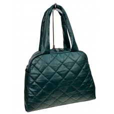На фото 1 - Стильная женская сумка из искусственной кожи, цвет зеленый