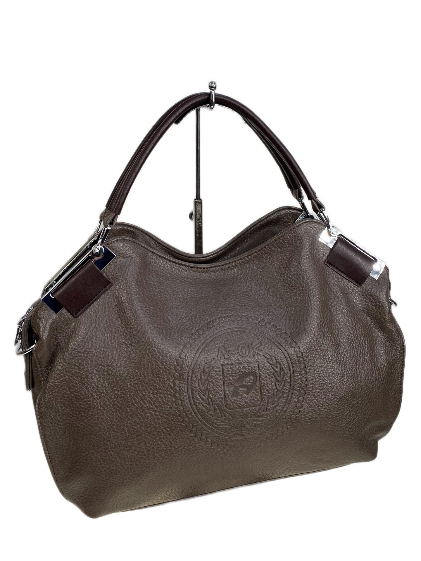 На фото 1 - Женская сумка из искусственной кожи, цвет хаки