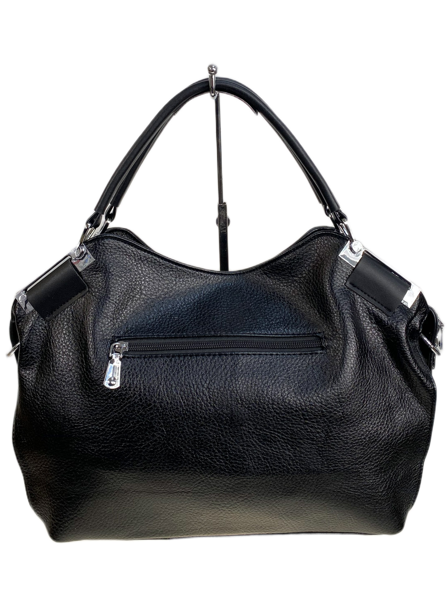 На фото 2 - Женская сумка из искусственной кожи, цвет черный