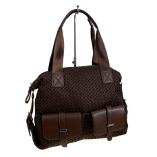 На фото 1 - Женская сумка из текстиля, цвет шоколад