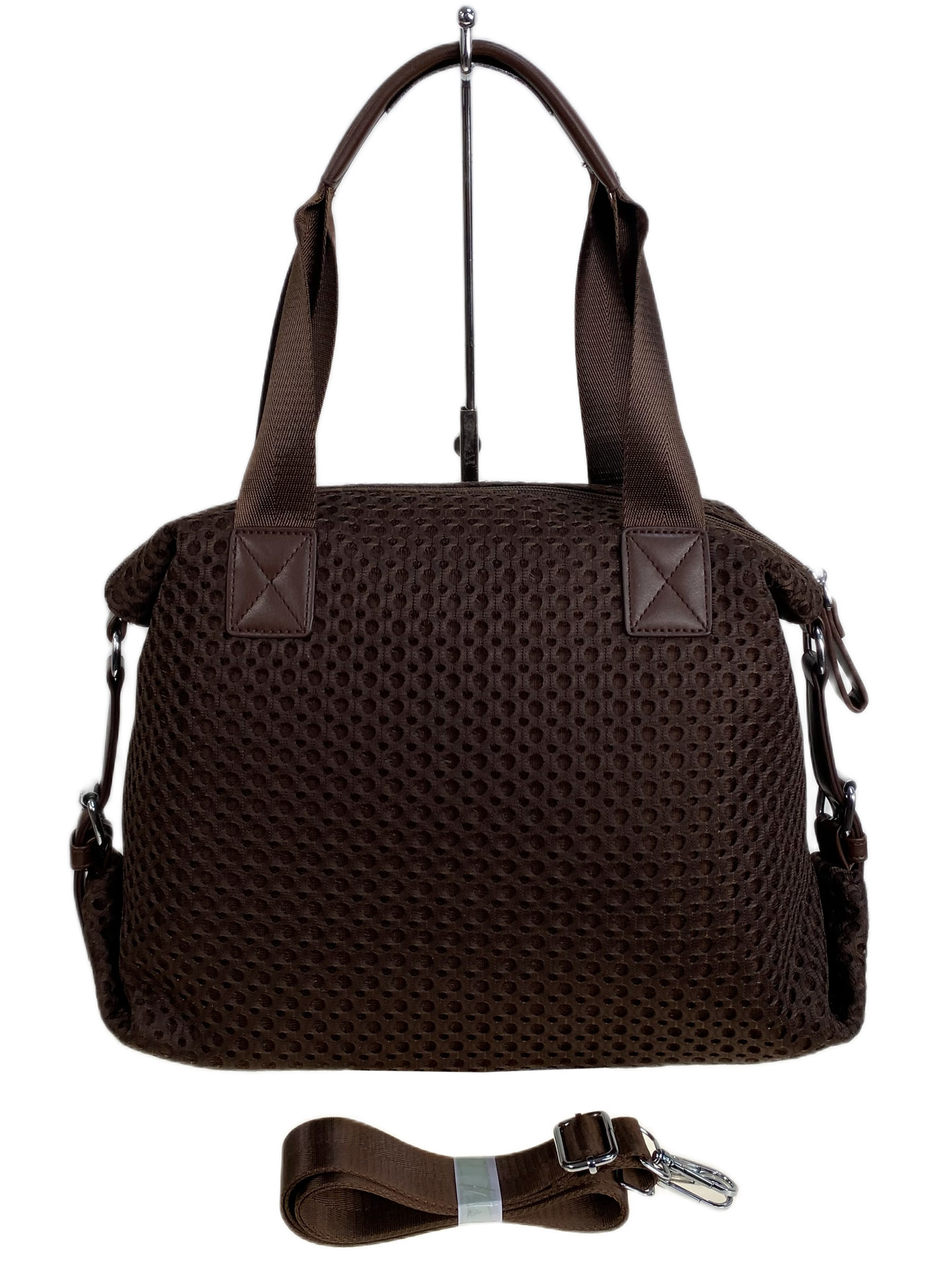 На фото 2 - Женская сумка из текстиля, цвет шоколад