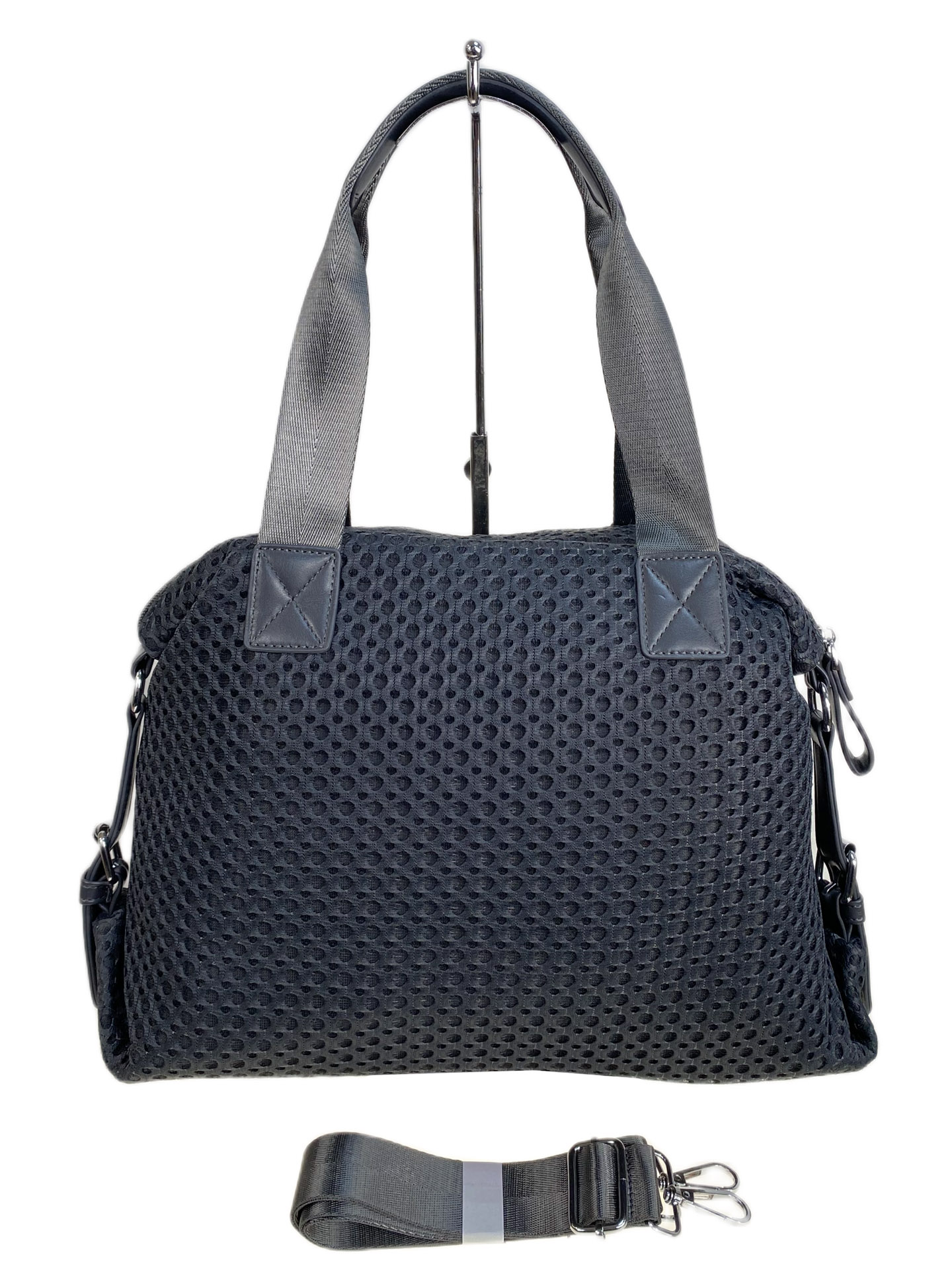 На фото 2 - Женская сумка из текстиля, цвет серый