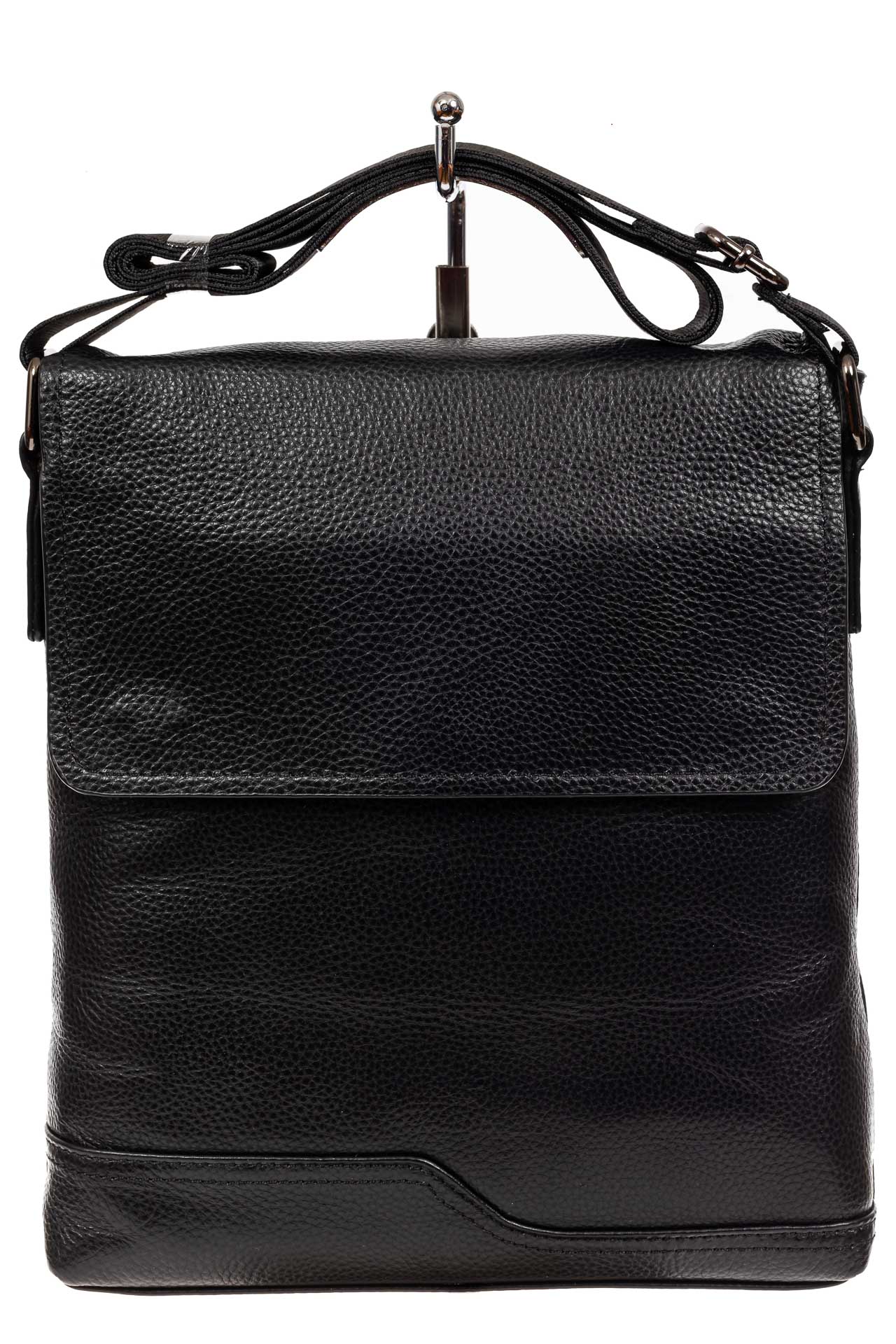 На фото 2 - Мужская сумка-планшет из натуральной кожи, цвет черный