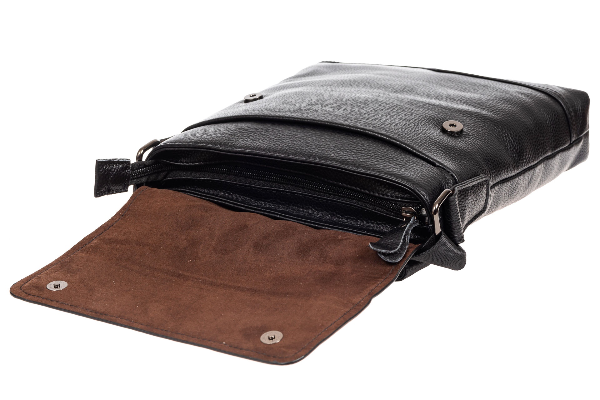 На фото 4 - Мужская сумка-планшет из натуральной кожи, цвет черный