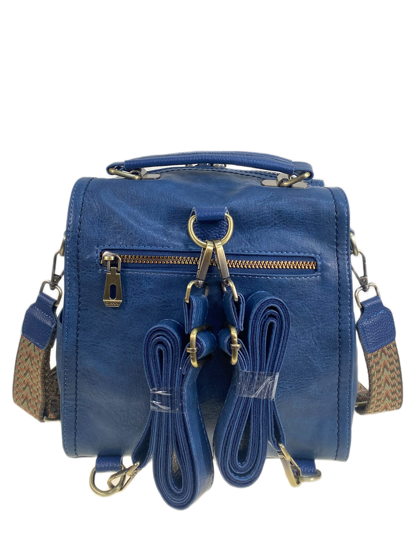 На фото 2 - Женская сумка- рюкзак из искусственной кожи, цвет синий