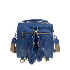 На фото 2 - Женская сумка- рюкзак из искусственной кожи, цвет синий На фото 2 - Женская сумка- рюкзак из искусственной кожи, цвет синий