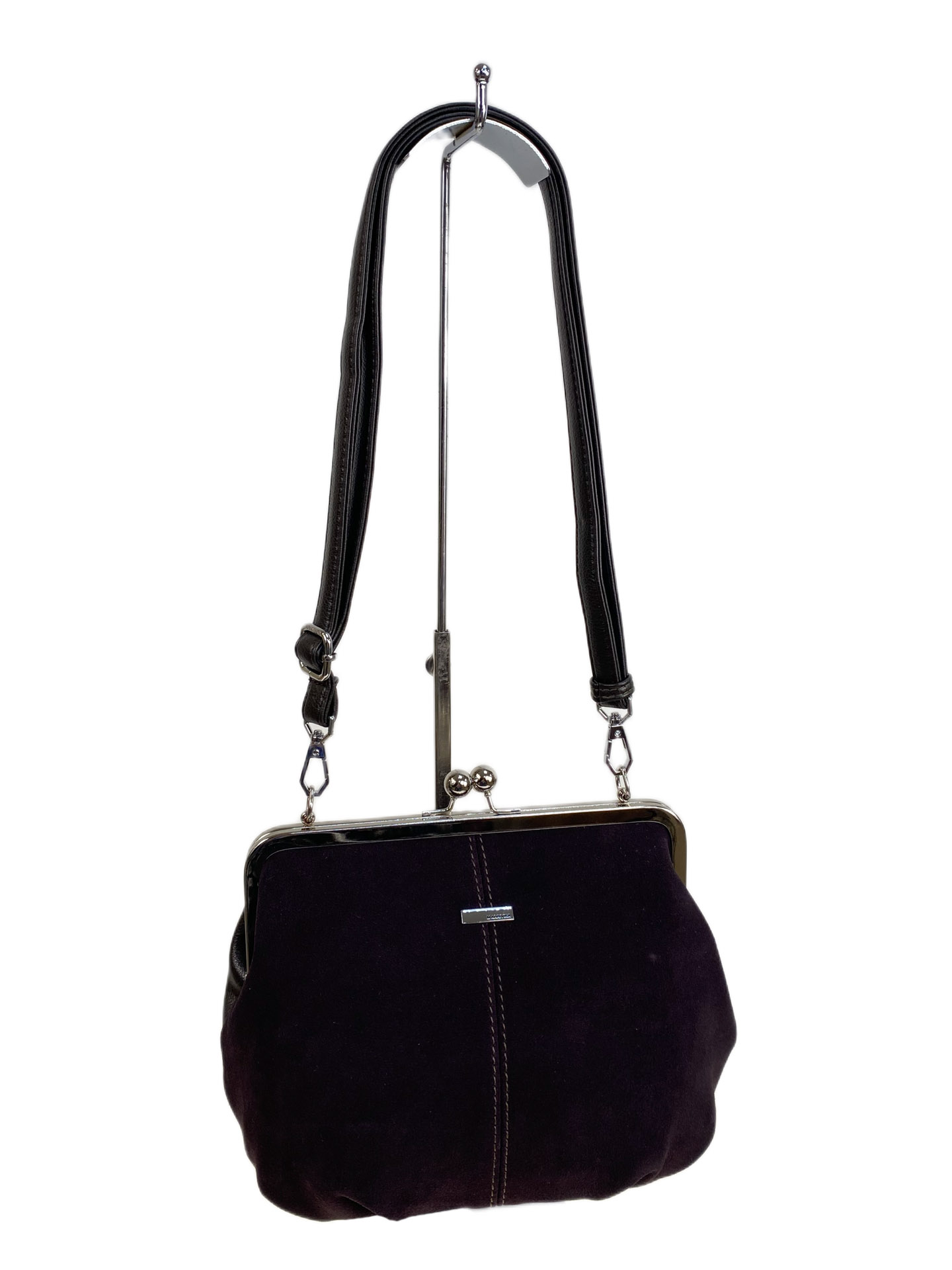 На фото 1 - Женская сумка из искусственной кожи и замши, цвет шоколад