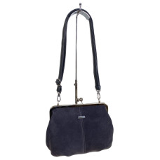 На фото 1 - Женская сумка из искусственной кожи и замши, цвет серый