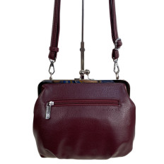 На фото 2 - Женская сумка из искусственной кожи и замши, цвет бордовый