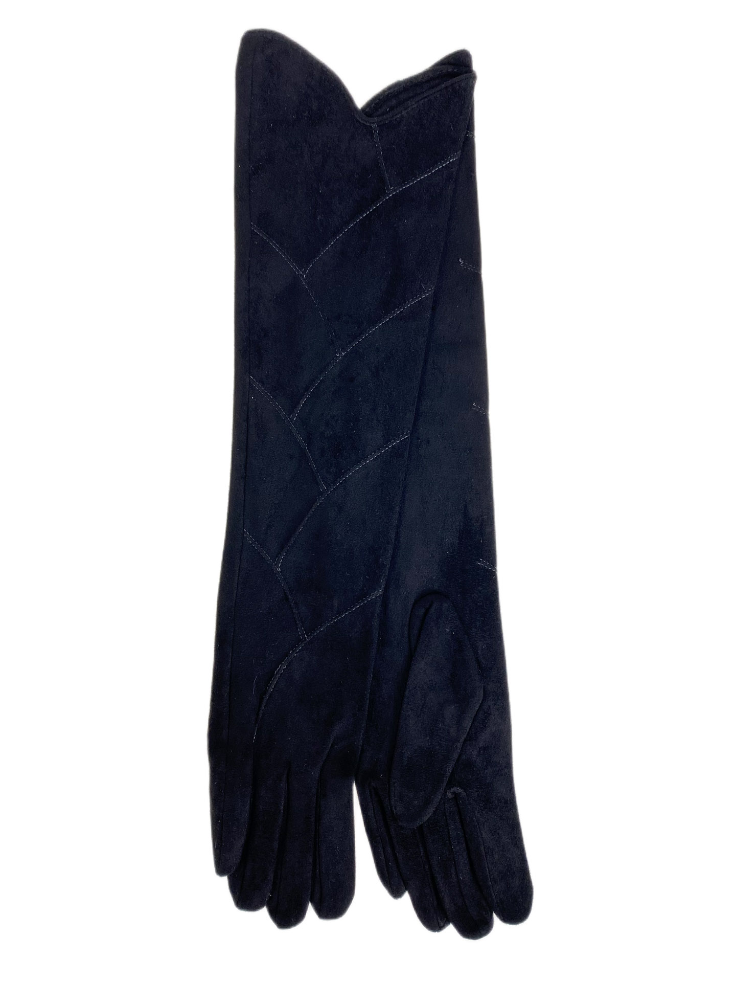 На фото 1 - Элегантные демисезонные перчатки из искусственной замши, цвет черный