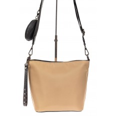 На фото 2 - Текстильная женская сумка, цвет бежевый