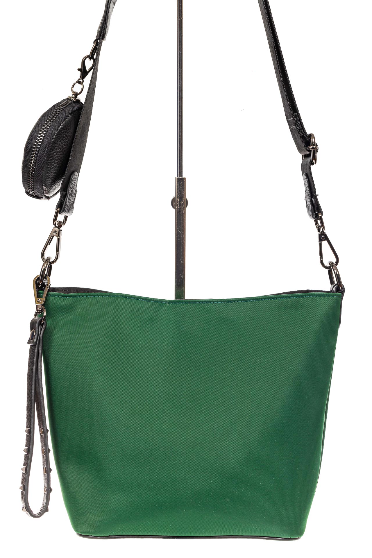 На фото 2 - Текстильная женская сумка, цвет зеленый
