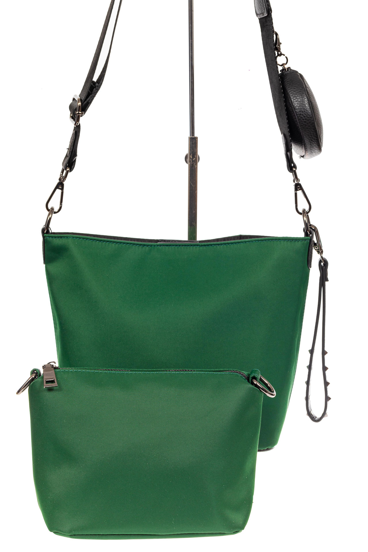 На фото 3 - Текстильная женская сумка, цвет зеленый