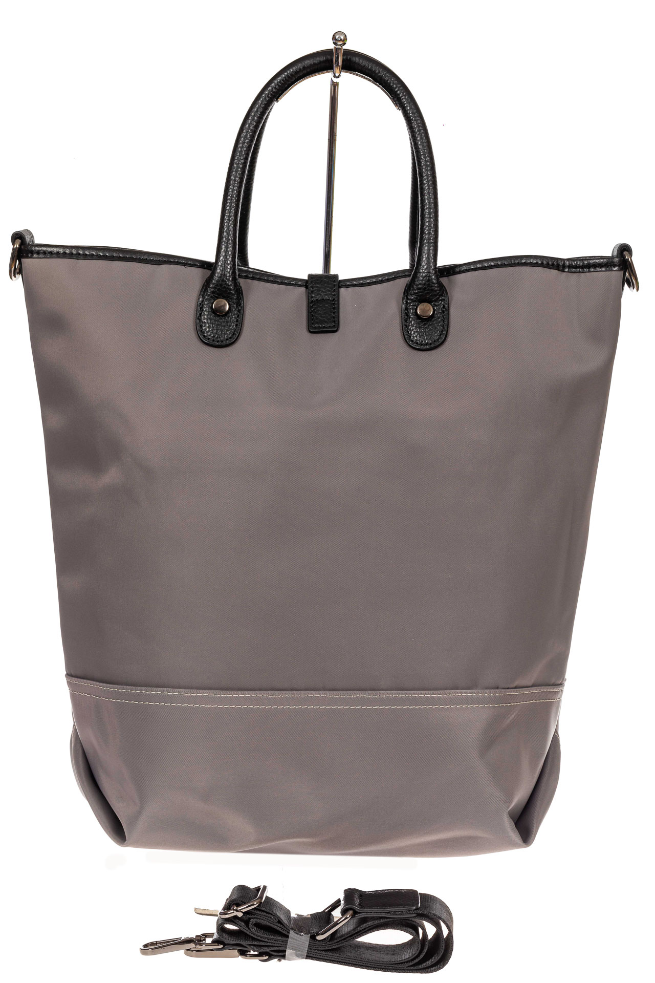 На фото 3 - Текстильная женская сумка тоут, цвет серый