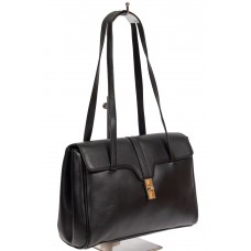 На фото 1 - Женская сумка-сэтчел из искусственной кожи, цвет чёрный