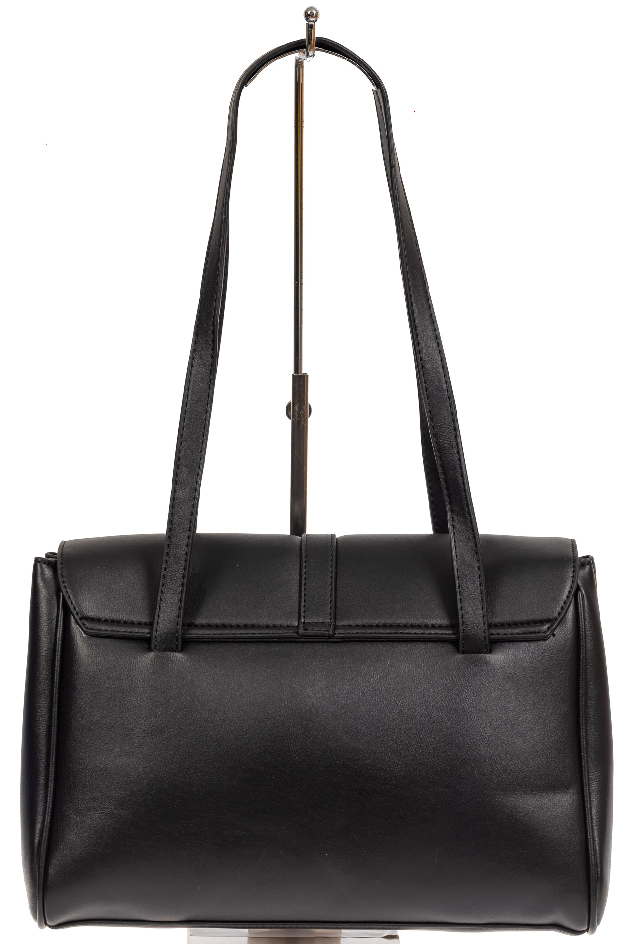 На фото 3 - Женская сумка-сэтчел из искусственной кожи, цвет чёрный