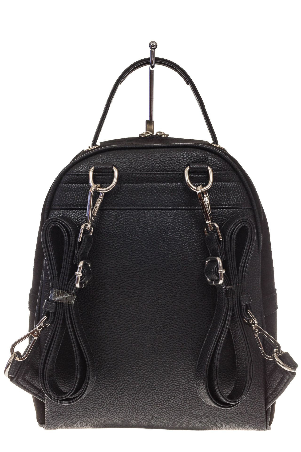 На фото 3 - Женский рюкзак из натуральной замши, цвет черный
