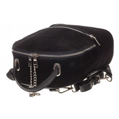 На фото 4 - Женский рюкзак из натуральной замши, цвет черный