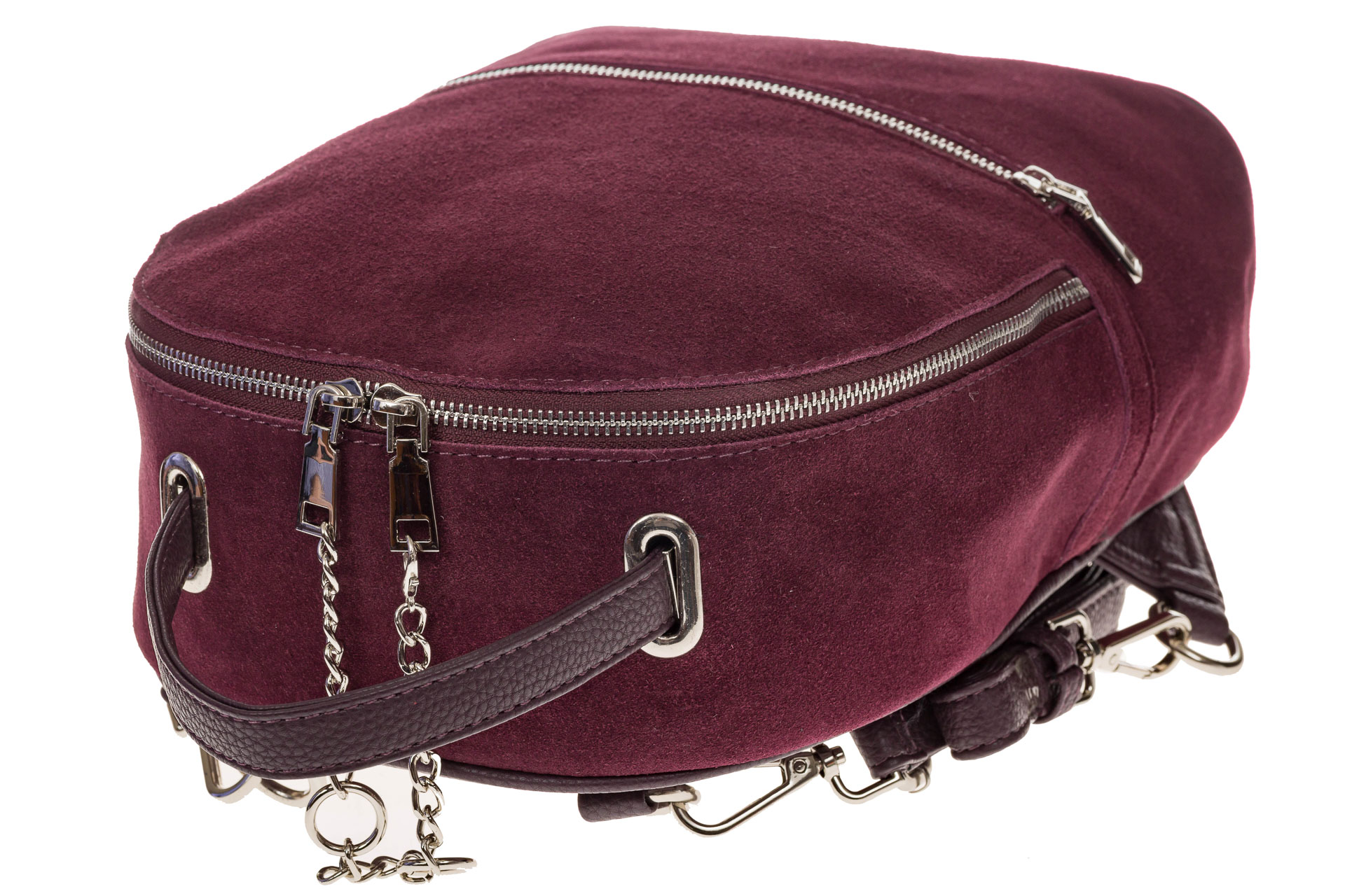 На фото 4 - Женский рюкзак из натуральной замши, цвет фиолетовый