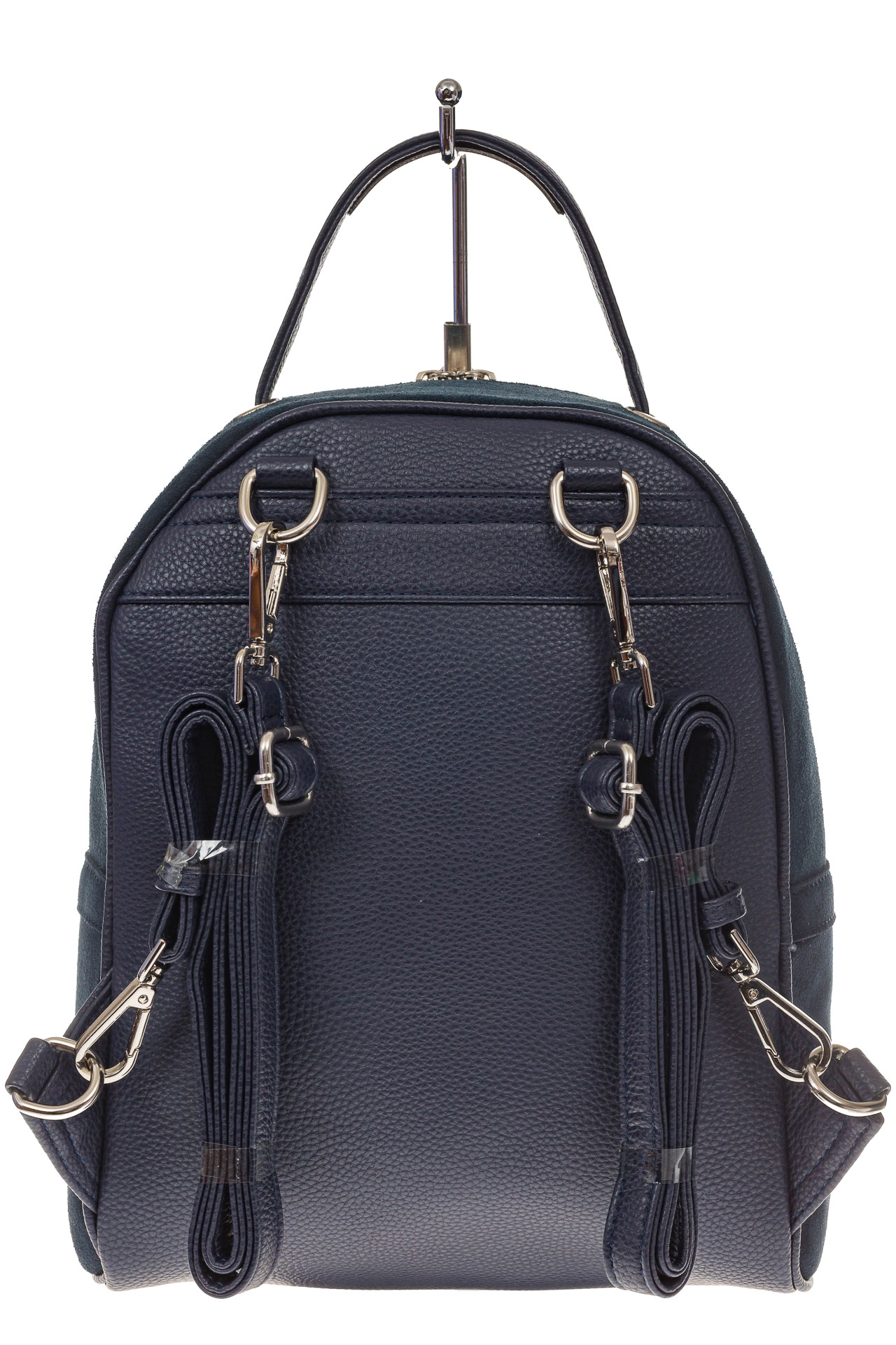 На фото 3 - Женский рюкзак из натуральной замши, цвет серо-синий