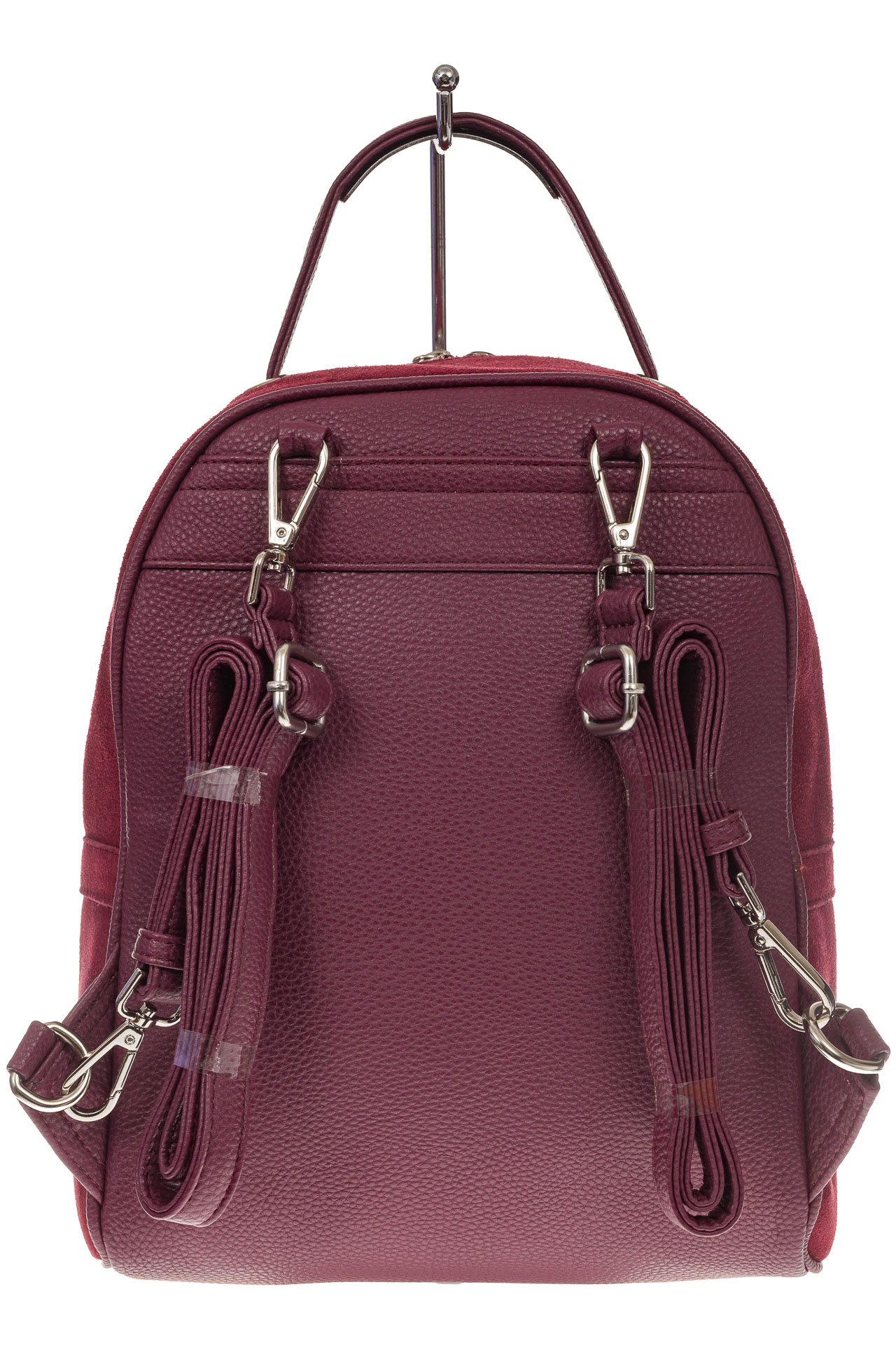 На фото 3 - Женский рюкзак из натуральной замши, цвет бордовый