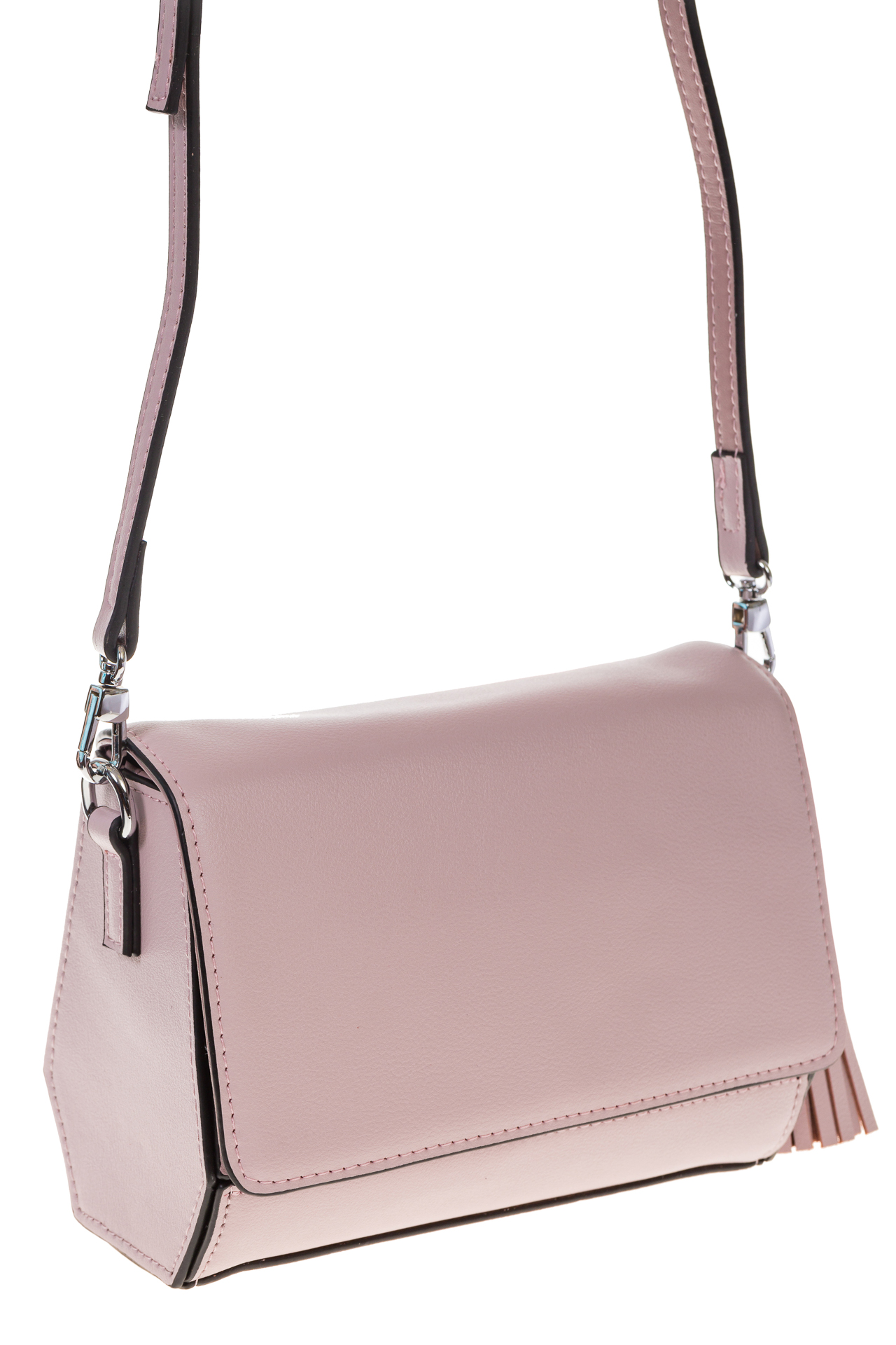 на фото Маленькая сумочка из натуральной кожи светло-розового цвета 8002MK5