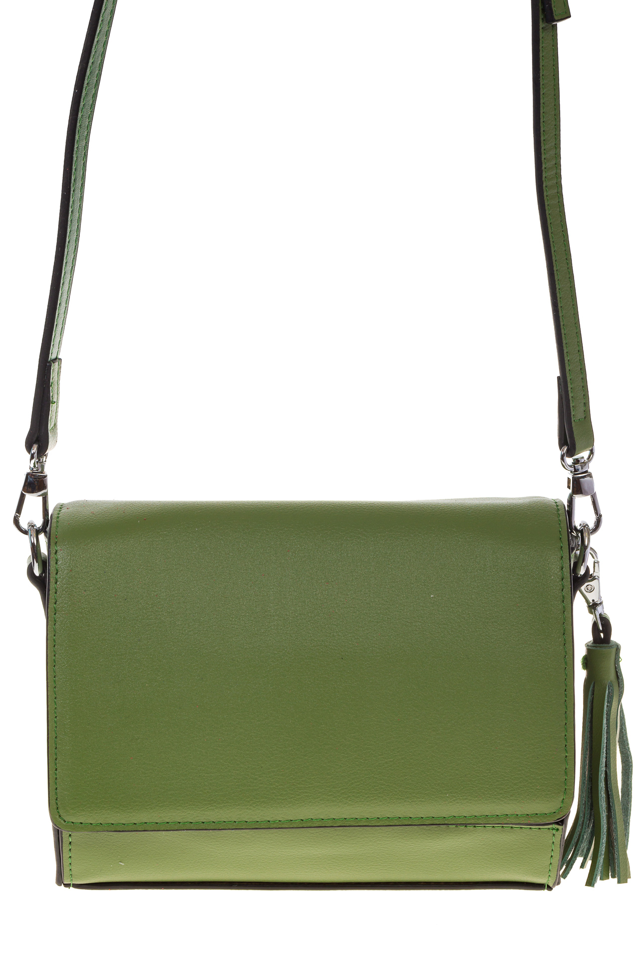 На фото 2 - Маленькая сумочка из натуральной кожи зеленого цвета 8002MK5