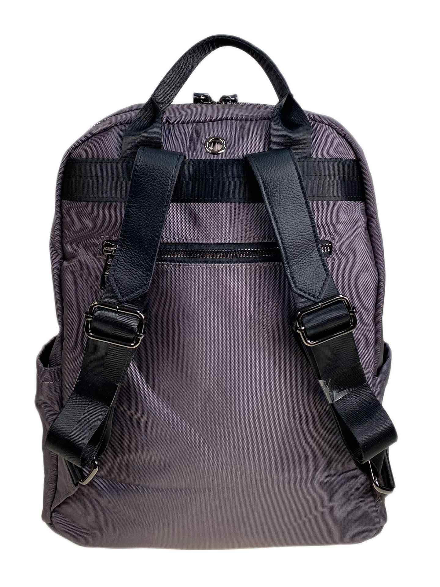 На фото 2 - Женский рюкзак из текстиля, цвет серо-фиолетовый