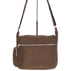 На фото 3 - Женская тканевая сумка с множеством карманов, цвет коричневый