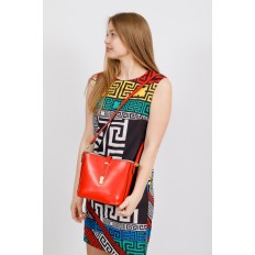 На фото 4 - Женская сумка из натуральной кожи, цвет красный