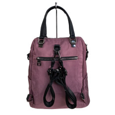 На фото 2 - Женская сумка - рюкзак из текстиля, цвет пудра