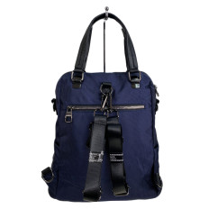 На фото 2 - Женская сумка - рюкзак из текстиля, цвет синий