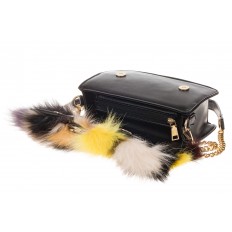 На фото 4 - Женская сумка из меха лисы, желтый мультицвет