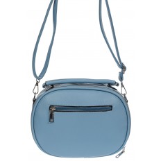 На фото 3 - Овальная женская сумочка из экокожи, цвет голубой