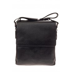 На фото 2 - Строгая мужская сумка из натуральной кожи, цвет черный